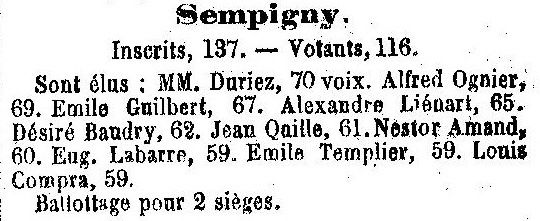 Album - le village de Sempigny (Oise), au fil des mois au cours des années 1800 et 1900