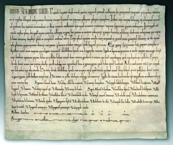 charte mariage Ingelran Liégarde 1158