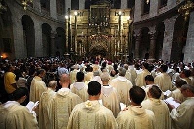 at the Church of the Holy Sepulchre in Jerusalem