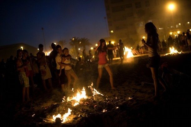 Saint John night in a beach of Malaga