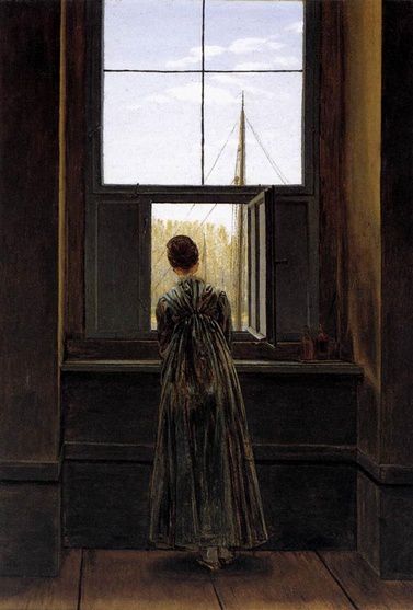 Femme à la fenêtre Caspar David Friedrich 1822 Nationalga