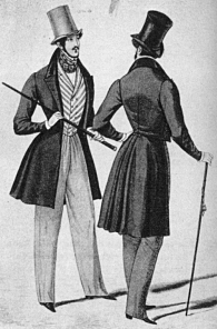 Canne - élégants au 19e siècle - haut de forme mode