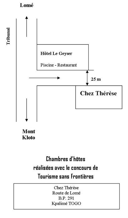 Plan d'accès Chez Thérèse à Kpalimé