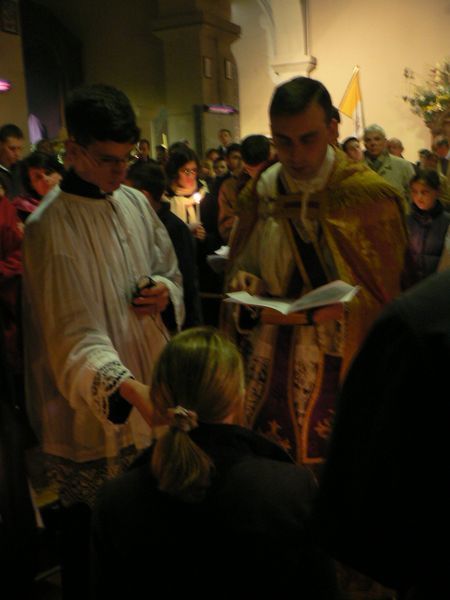 Veillée Pascale à la chapelle Saint François le 3 avril 2010 au cours de laquelle a été baptisée Dorothée.