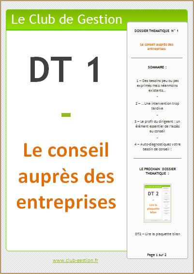 DT1 - Le conseil auprès des entreprises