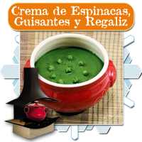 Crema de Espinacas, Guisantes y Regaliz