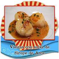 Vieiras con su salsa de Sirope de Arce