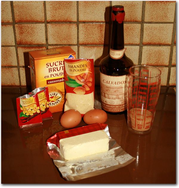 Ingrédients pour crème frangipane
