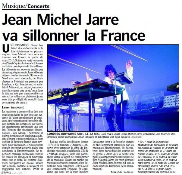 Jarre, l'article dans le Parisien