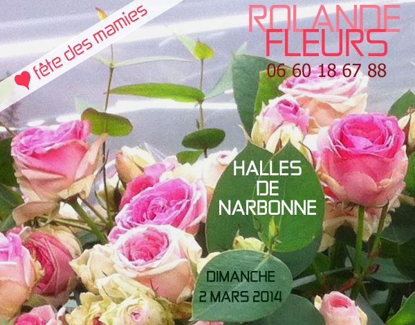 Bouquet de fleurs pour la Fête des Grands Mères et des mamies, Rolande fleuriste aux halles de Narbonne, idée cadeau, livraison.