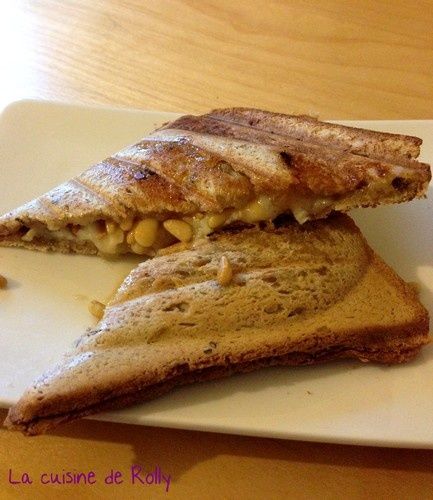 croque chèvre miel pignons