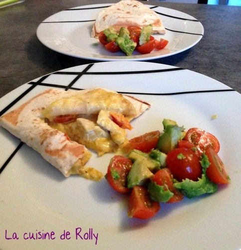 quesadillas poulet curry ouvert