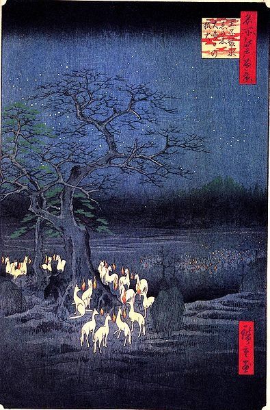 395px-Hiroshige-100-views-of-edo-fox-fires.jpg