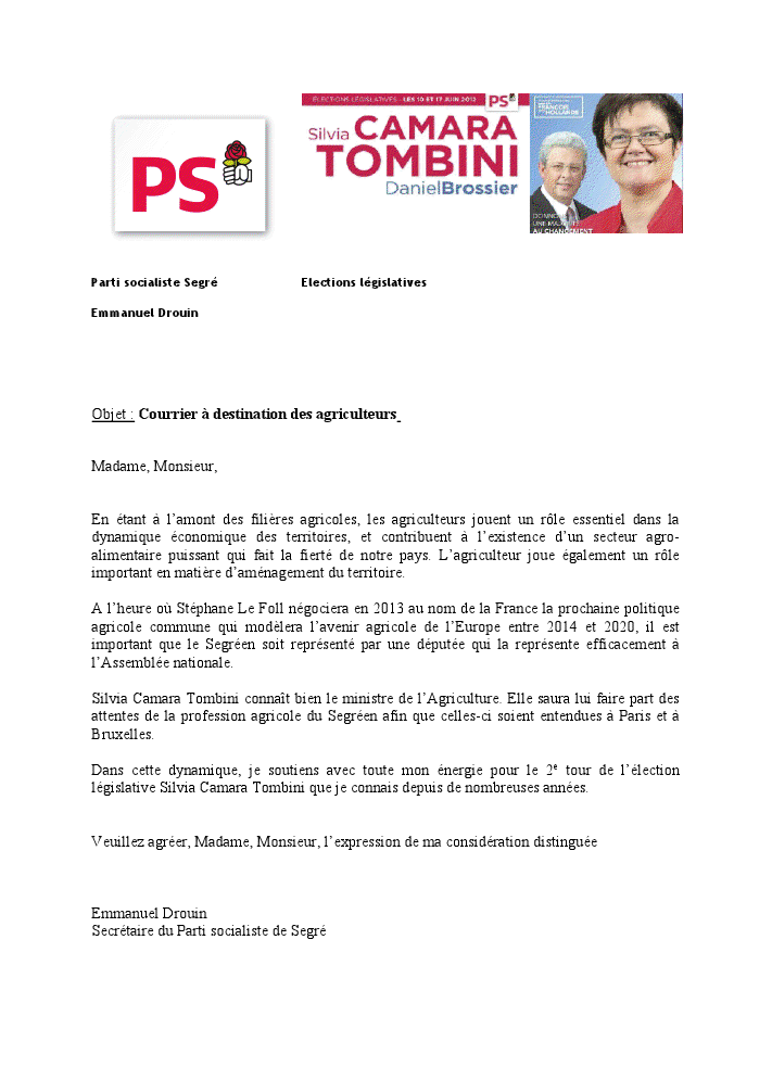 courrier agriculteurs