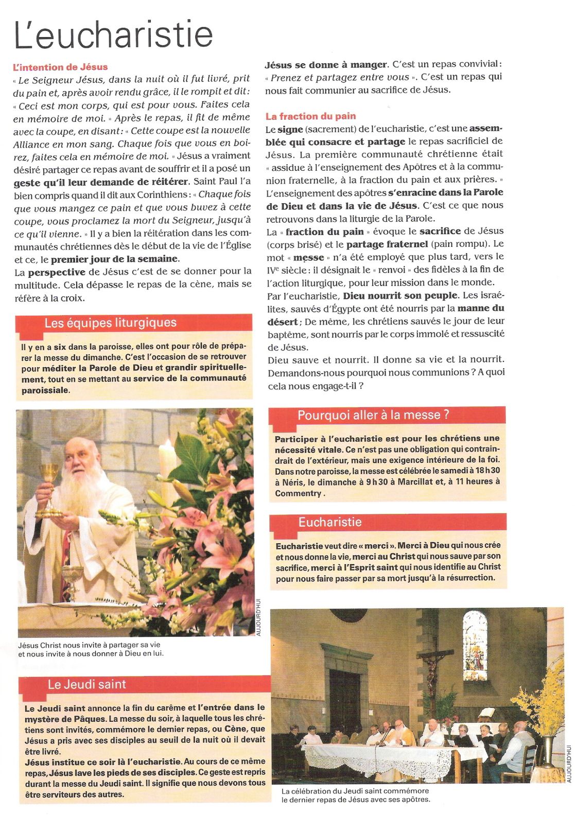 l'eucharistie journal