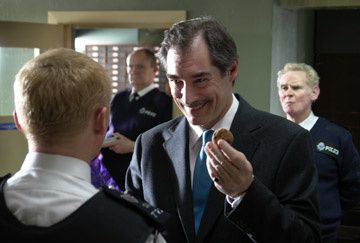 Simon Pegg , Jim Broadbent , Timothy Dalton and Karl Johnson in Rogue Pictures' Hot Fuzz