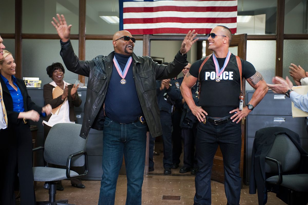 Dwayne Johnson et Samuel L. Jackson. Sony Pictures Releasing France