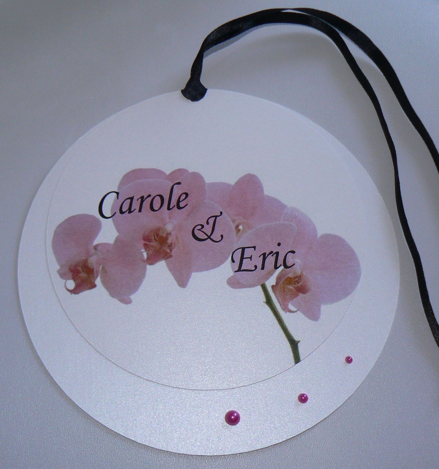 Faire-part de mariage rond thème orchidée personnalisable - La ...
