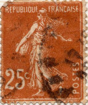 25 Centimes. French definative stamp.