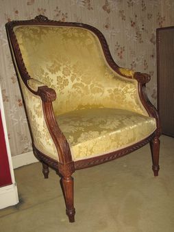 1 French armchair in the style Louis XVI. (Shepherdess)1 Bergère de 