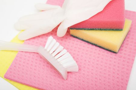 close up of cleaning accessories