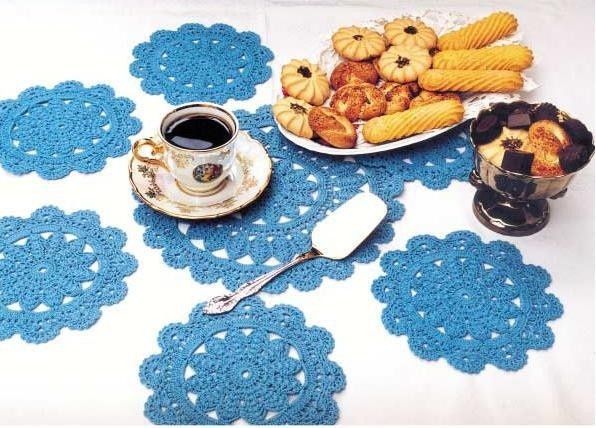 dessous de verre bleus
