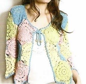 gilet aux motifs pastels